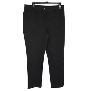 Chico's Womens Pants Size 1.5 Short Medium 10 Gray Premiere Ponte Faux Pocket